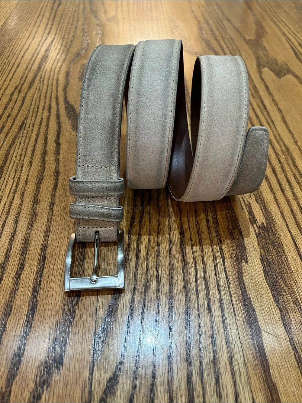 Torino Leather Company Pair Men's European Sueded Calfskin Belts Sz 42 Whiskey
